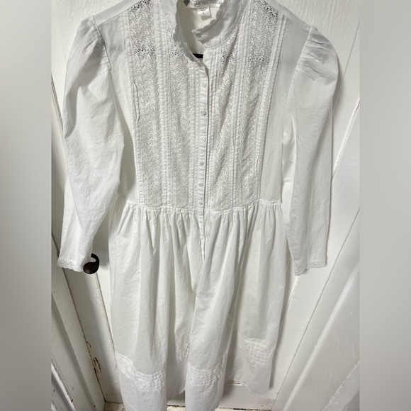 Eileen West Queens Anne Lace Victorian Dreams long button front nightgown size S - Picture 1 of 10